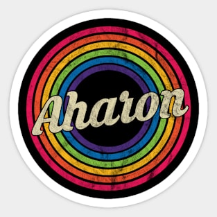 Aharon - Retro Rainbow Faded-Style Sticker